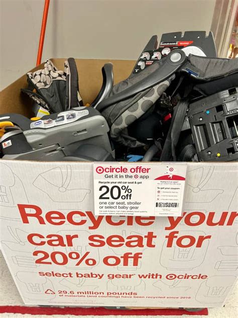 Target trade in car seat - Target's car seat trade-in event is coming back. From Sunday through Sept. 25, bring your old car seat to Target to recycle and get a 20% coupon.